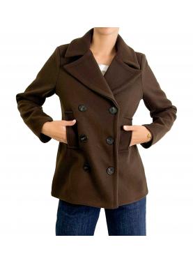 Cappotto corto tinta unita con bottoni 